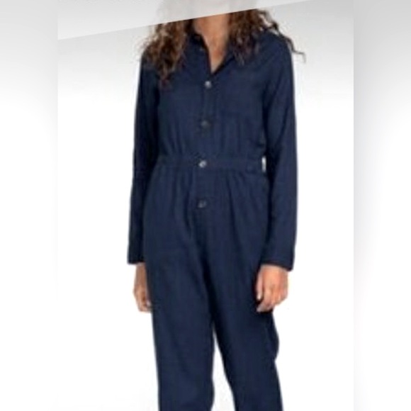 BDG Urban‎ Outfitter Utility Jumpsuit Coverall Sz XS Slate Blue Button Up - Picture 1 of 9